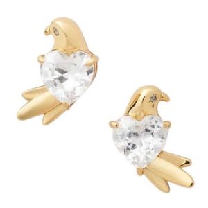 KATE SPADE • Gold Crystal Love Birds Earrings